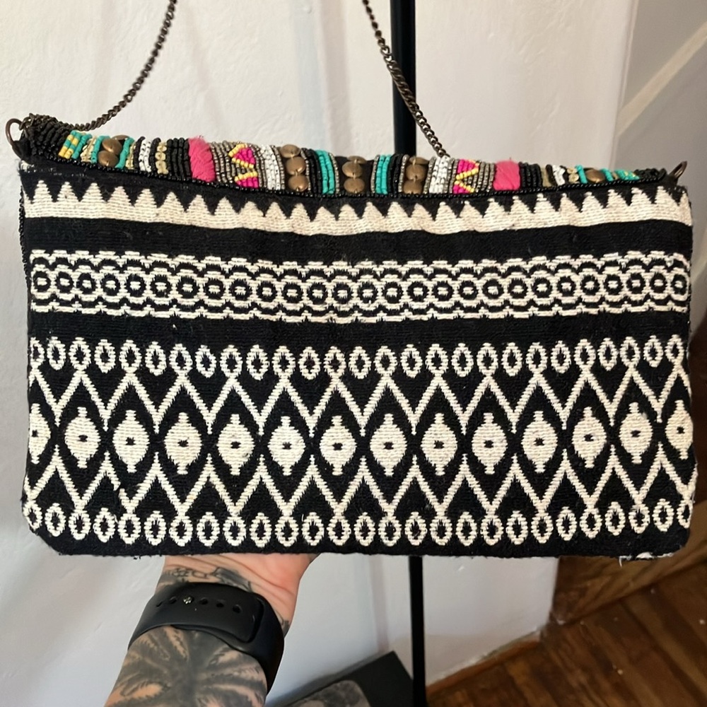 Beaded colorful long strap purse - Picture 2 of 5